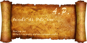 Acsádi Péter névjegykártya
