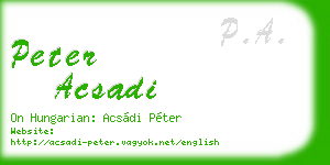 peter acsadi business card